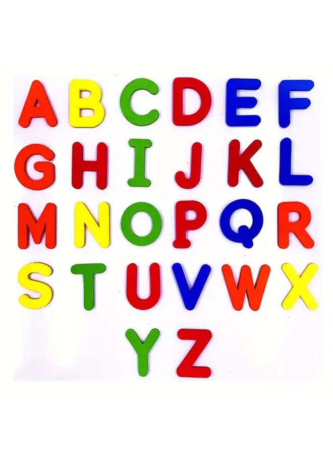 مجموعة أحرف مغناطيسية ملونة للتهجئة 26 قطعة حمراء وزرقاء هدية عطلة مثالية - Image 1