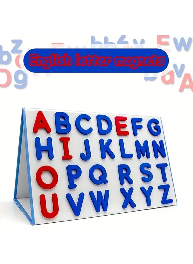 مجموعة أحرف مغناطيسية ملونة للتهجئة 26 قطعة حمراء وزرقاء هدية عطلة مثالية - Image 2