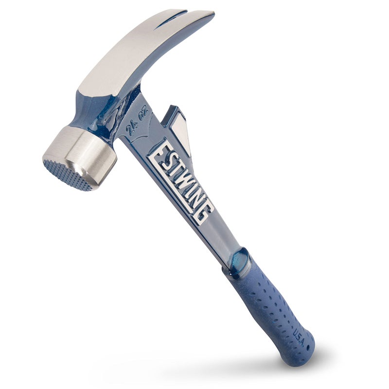 ESTWING Hammertooth Hammer 24 oz Long Handle Straight Rip Claw with Milled Face Shock Reduction Grip E624TM