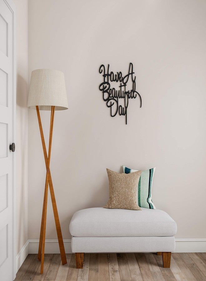 لافيش هوم لوحة جدارية فاخرة للمنزل - لوحة جدارية معدنية مزخرفة "أتمنى لك يومًا جميلًا" - ديكور منزلي ثلاثي الأبعاد بكلمات فنية، مناسب للأنماط الريفية الحديثة أو الكلاسيكية. - Image 4