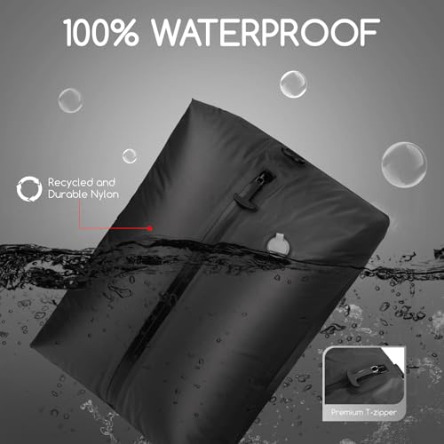 Tiagowell 2 Pack Vacuum Bags for Travel with Air Pump, TPU Reusable Vacuum Compression Bags for Travel with Waterproof Zipper, Space Saver Bag for Suitcase, Backpack, Black - Image 5