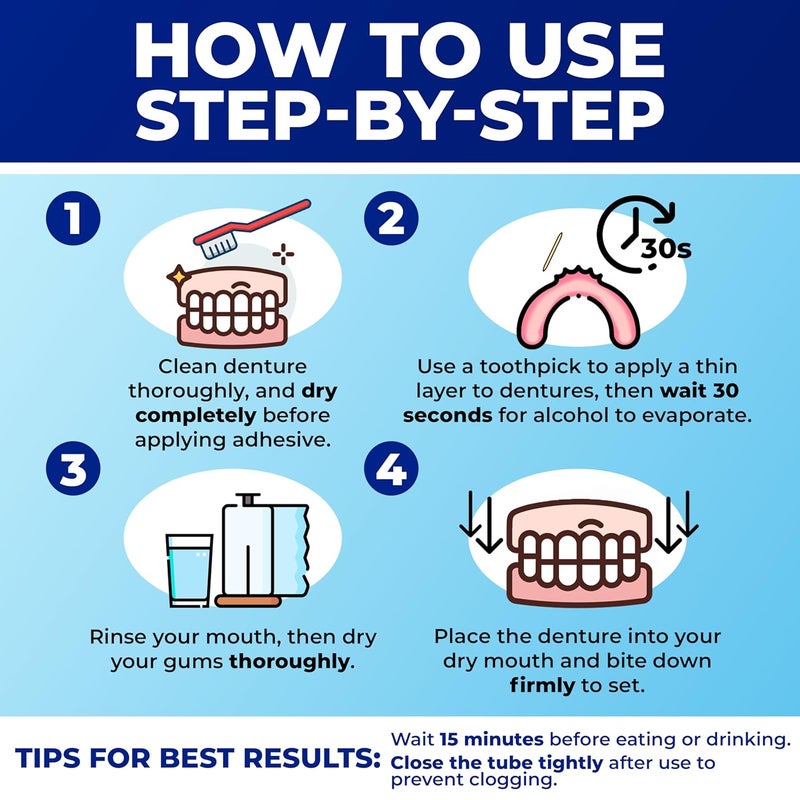 Secure Denture Adhesive Zinc Free Denture Adhesive Cream 14 oz 4 pack - Image 4