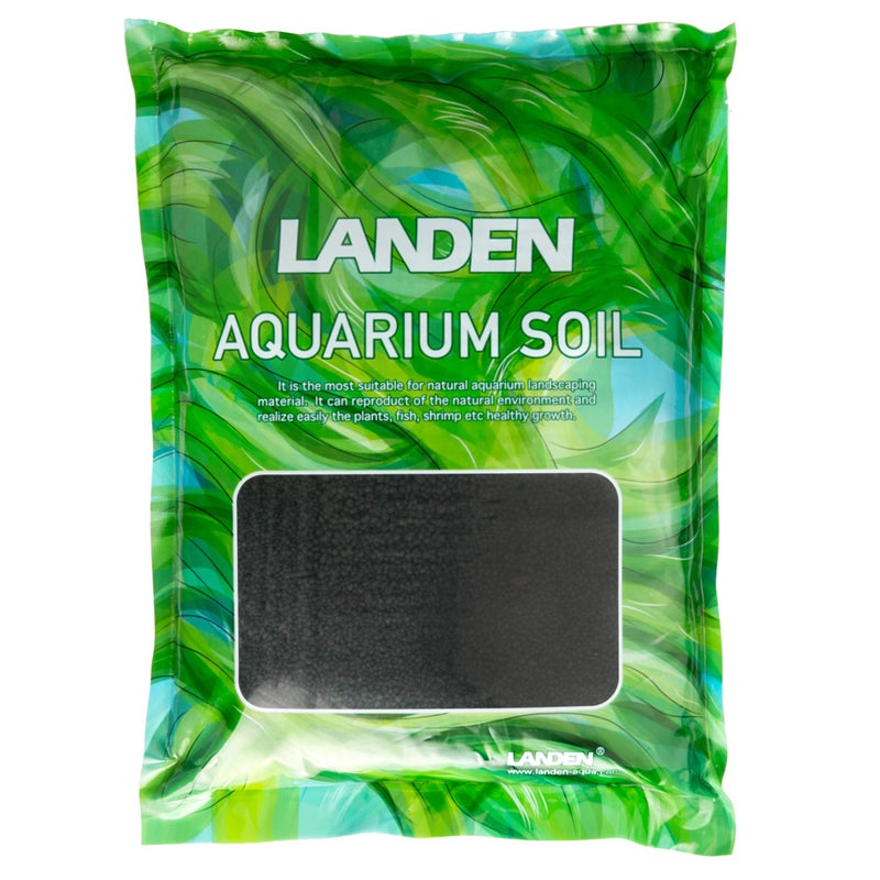 LANDEN Aqua Soil Substrate 5L(10lbs) for Natural Planted Aquarium, Plant or Shrimp Stratum, Clay Gravel and Stable Porous Substrate for Freshwater Aquarium, Black Color - Image 1