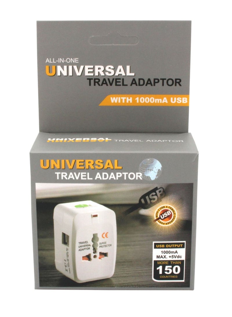 Service Zone Universal International Plug Adapter 2 USB Port World Travel AC Power Charger Adaptor with AU US UK EU Converter - Image 1