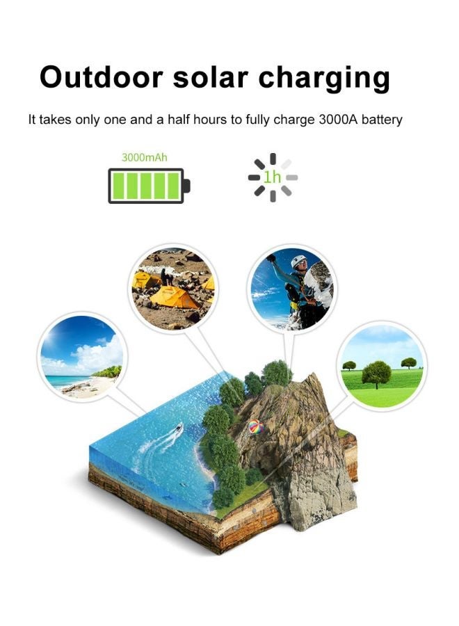 NIBEMINENT Portable Solar Charger Black - Image 4