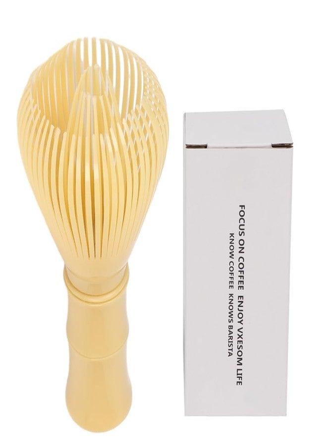 OUGETHER Traditional Matcha Whisk Reusable PP Resin Matcha Whisk Chasen Dishwasher Safe Matcha Stirrer Matcha Green Tea Powder Preparation Prepare Japanese Matcha Tea (Yellow) - Image 1