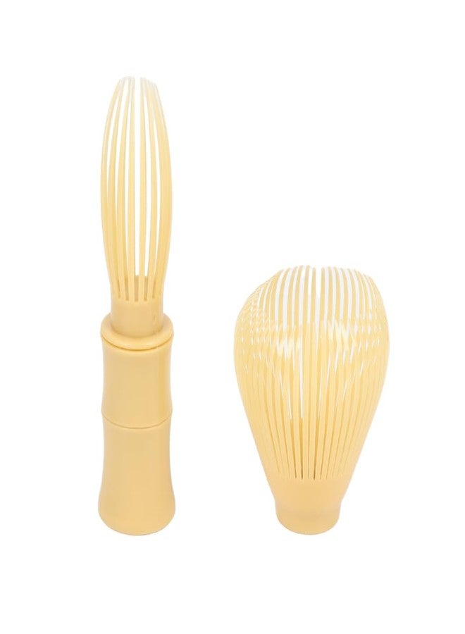 OUGETHER Traditional Matcha Whisk Reusable PP Resin Matcha Whisk Chasen Dishwasher Safe Matcha Stirrer Matcha Green Tea Powder Preparation Prepare Japanese Matcha Tea (Yellow) - Image 3