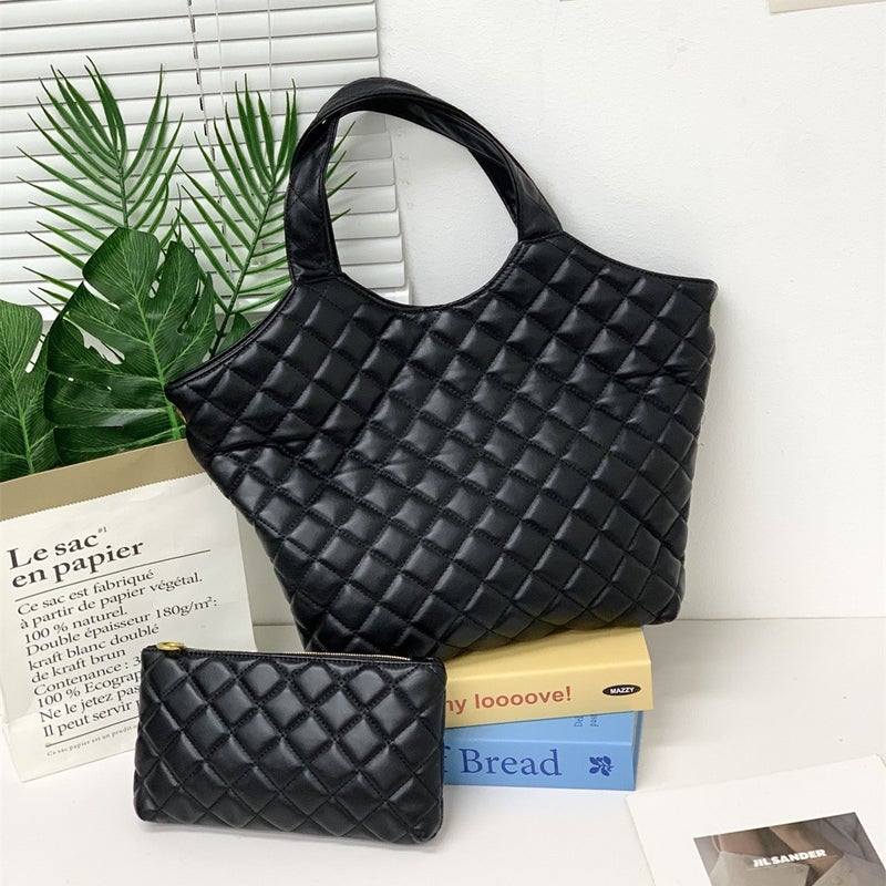 [ Bag] New Trendy Large Capacity Lingge Tote Bag Women'S 2024 Fashionable Shoulder Portable Commuter - Image 3