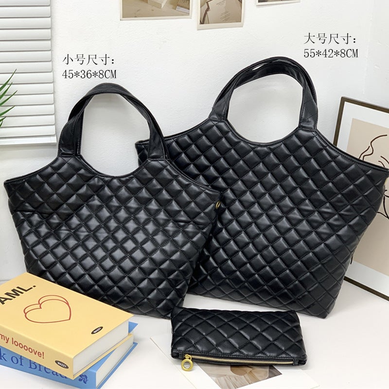 [ Bag] New Trendy Large Capacity Lingge Tote Bag Women'S 2024 Fashionable Shoulder Portable Commuter - Image 1