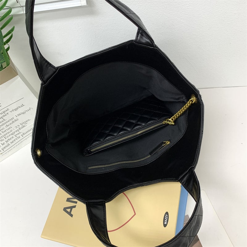 [ Bag] New Trendy Large Capacity Lingge Tote Bag Women'S 2024 Fashionable Shoulder Portable Commuter - Image 4