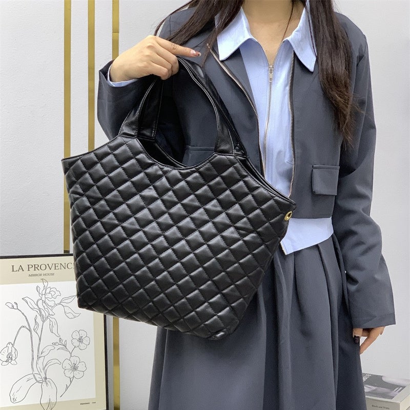 [ Bag] New Trendy Large Capacity Lingge Tote Bag Women'S 2024 Fashionable Shoulder Portable Commuter - Image 5
