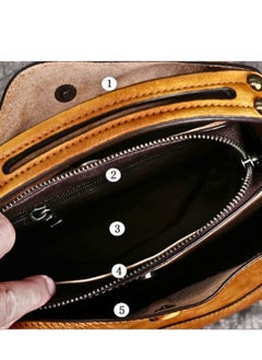 MOSH Luxury Cowhide Leather Shoulder Bag for Women - Classic Bucket Handbag with Top Handle  - Image 3