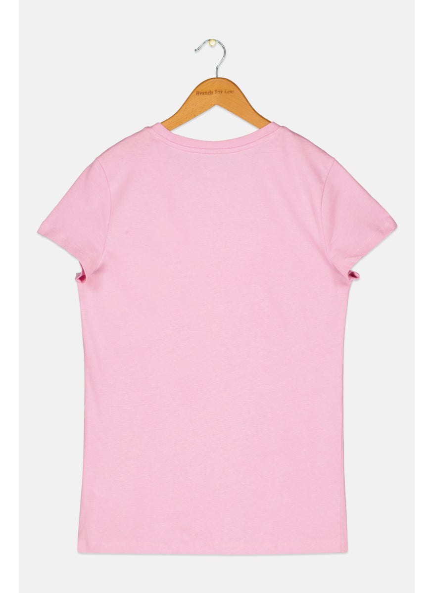PUMA - Kids Girl Sportswear Fit Brand Logo T-Shirt, Pink - Image 1