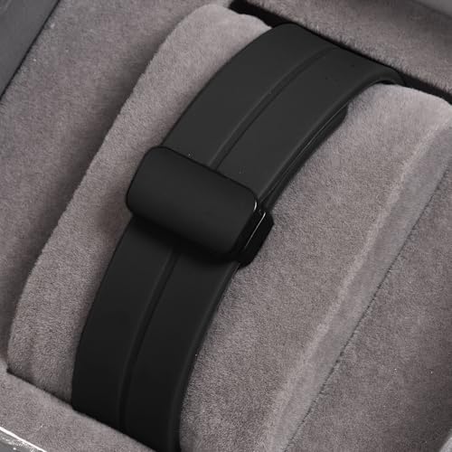 SWADESI STUFF Men's 40mm Analog Watch with Soft Silicone Magnetic Strap – Multicolor Dial Options (Black) - Image 5