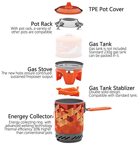 Fire-Maple Fire Maple X2 Cooking System Portable Backpacking Camping Stove Camping Pot with Piezo Ignition - Image 3