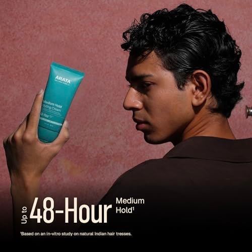Arata Styling Hair Cream with Niacinamide | Adds Medium Hold | Humidity-Resistant | Reduces Frizz & Flyaways | Boosts Moisture | Paraben, Silicone, Alcohol-Free | For All Hair Types | 50 ML - Image 3