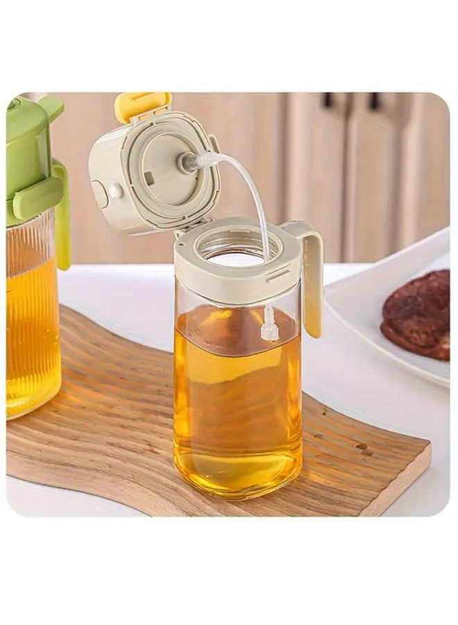 White 2 In 1 Glass Olive Oil Dispenser And Spray Bottle BPA Free Non Toxic Kitchen Oil Dispenser - Image 3