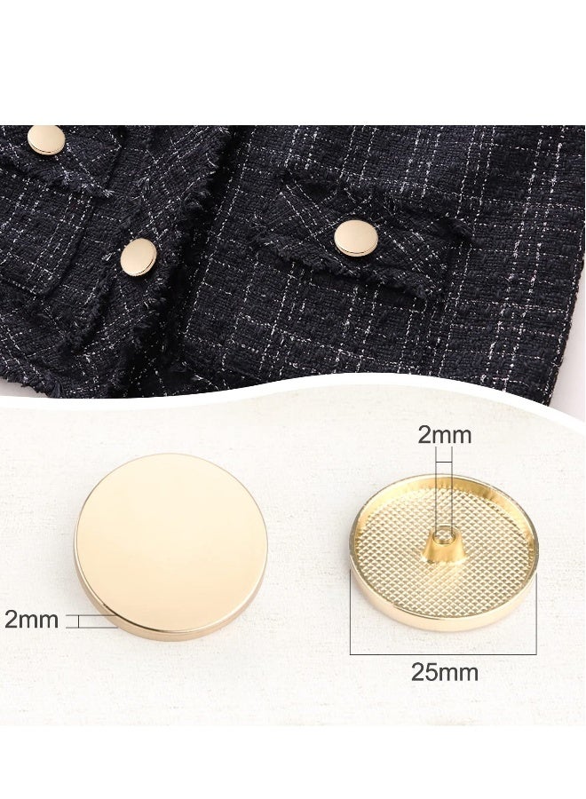 Generic 30PCS Metal Flat Button Alloy Shank Golden ButtonsMetal Round Shaped Sewing Jacket Shirt Trousers Buttons for Sewing DIY Crafts and Jewelry Making 25MM - Image 4
