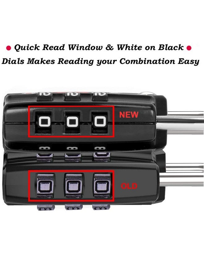 Docoss Metal TSA 3 Digit Number Lock for Bag, Luggage, Travel (Black) - Set of 2 | Zinc,Metallic Finishes | Black - Number Combination TSA Lock for Luggage - Image 5