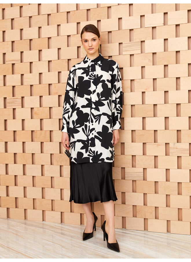 LC WAIKIKI - Long Sleeve Women's Tunic With Shirt Collar Pattern - Image 1