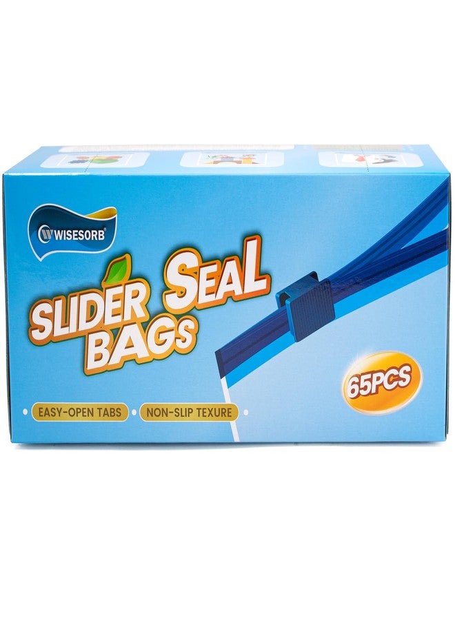 Wisesorb WiseFresh 65 Count Sandwich Bags, Food Storage Slider Bags for Preserve Freshness & Protect Flavor(65 Count/Pack, 1 Pack) - Image 1