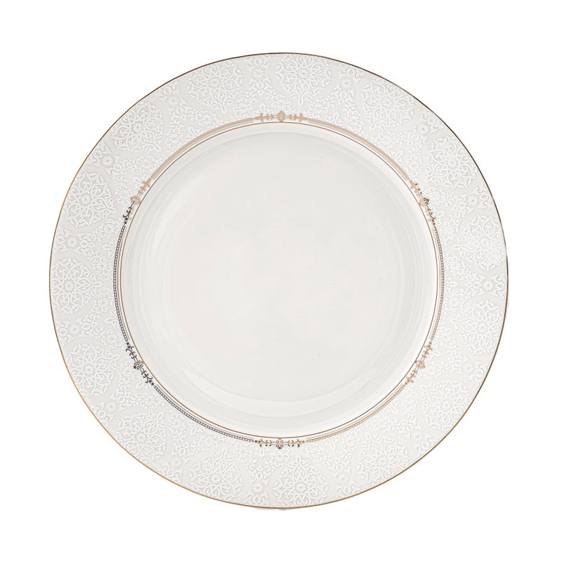 Shallow ISLA New Bone China Dinner Plate 26.7 cm – White with Elegant Gold Rim, Premium Tableware for Daily Use, Brunch, Ramadan, Eid, Diwali & Gifting, Crockery, Casual dining plate (Set 0f 4) - Image 2
