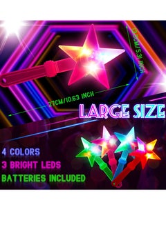 Excefore LED Star Hand Clapper, 10.6 Inch 4 Color Light up Star Shape Clappers, Noise Makers Glow in the Dark Party Supplies, Plastic Noisemakers Party Favors for Kids Adult Carnival Concerts  - Image 2