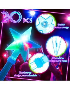 Excefore LED Star Hand Clapper, 10.6 Inch 4 Color Light up Star Shape Clappers, Noise Makers Glow in the Dark Party Supplies, Plastic Noisemakers Party Favors for Kids Adult Carnival Concerts  - Image 3