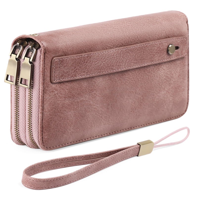 GAEKEAO Wallet for Women Clutch RFID Blocking Leather Wristlet Purse Large Capacity Credit Card Holder with Grip Hand Strap - Image 1
