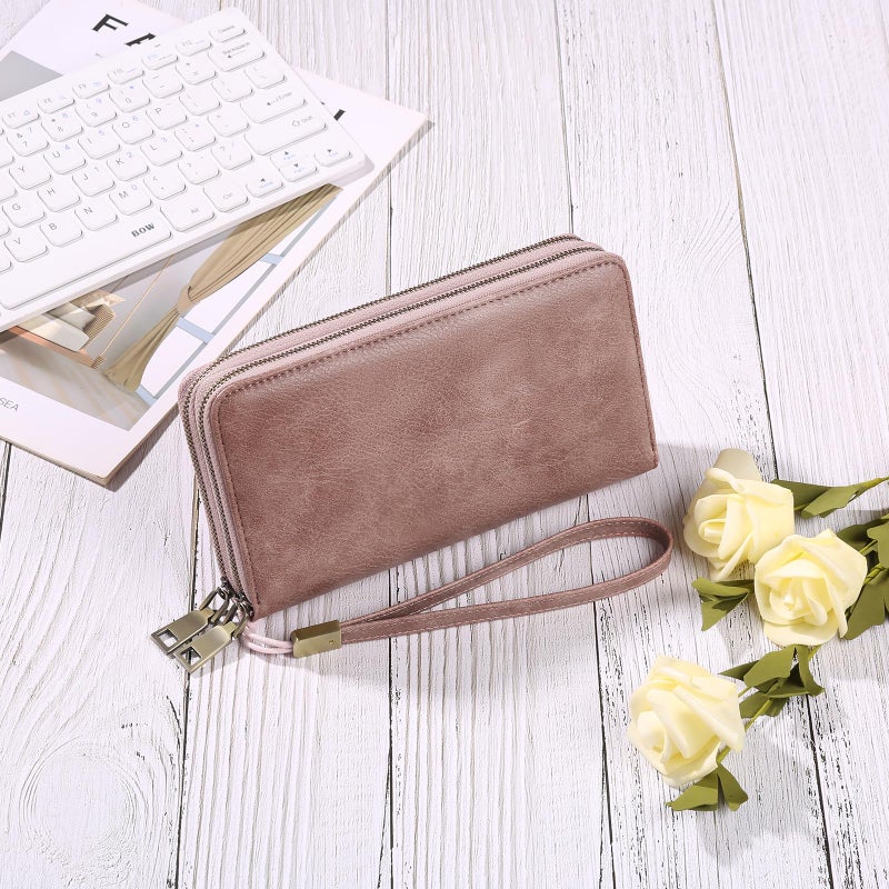 GAEKEAO Wallet for Women Clutch RFID Blocking Leather Wristlet Purse Large Capacity Credit Card Holder with Grip Hand Strap - Image 3