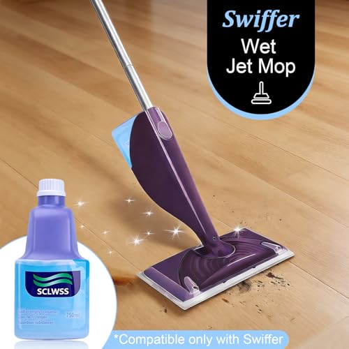 SCLWSS 750ml (25.4 fl oz) Refillable Solution Bottle for Swiffer Wet Jet Mop, Leak-Proof HDPE, Durable and Empty Bottle for Cleaning Solution, Ideal for Home and Office Use, Not for Power Mop - Image 2