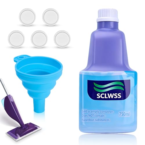 SCLWSS 750ml (25.4 fl oz) Refillable Solution Bottle for Swiffer Wet Jet Mop, Leak-Proof HDPE, Durable and Empty Bottle for Cleaning Solution, Ideal for Home and Office Use, Not for Power Mop - Image 1