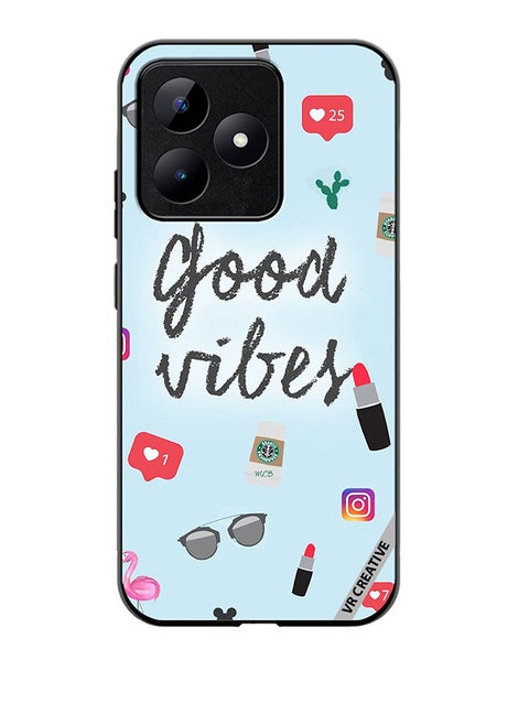 Protective Case Cover For Realme C53 Good Vibes Ready to Pose Design Multicolour