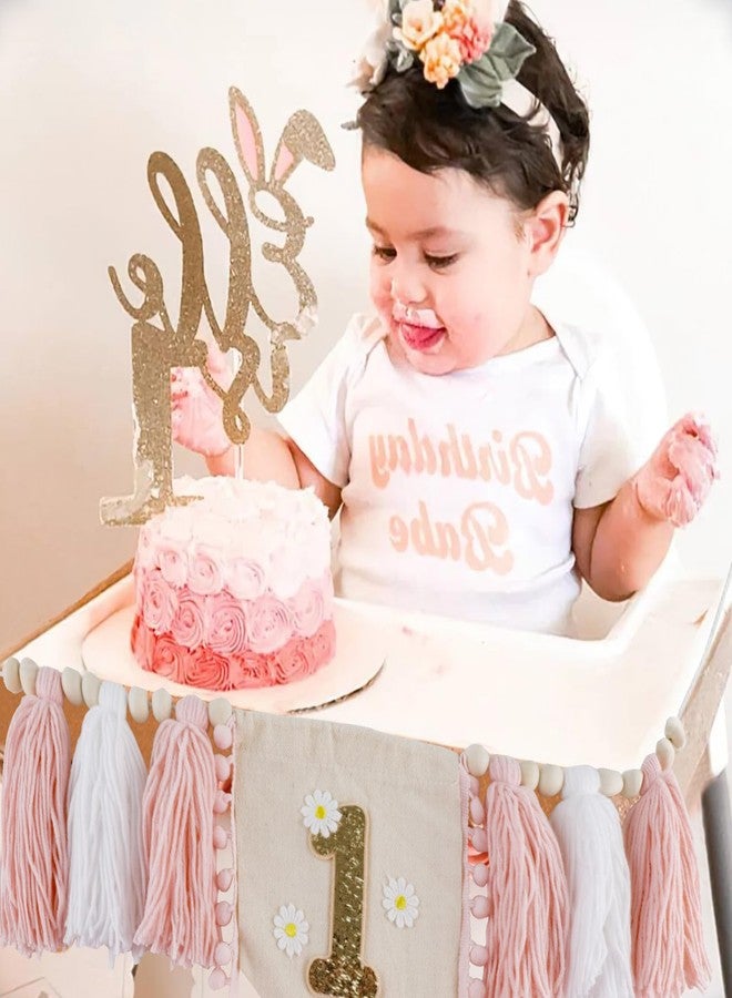 Fellibay 1st Birthday High Chair Banner, Girl Butterfly Pink and Purple Tassel, Fairy First Birthday Party Decoration, 1st Birthday Banner for Girls Sweet 1st Banner High Chair Party Decor (Style C) - Image 5