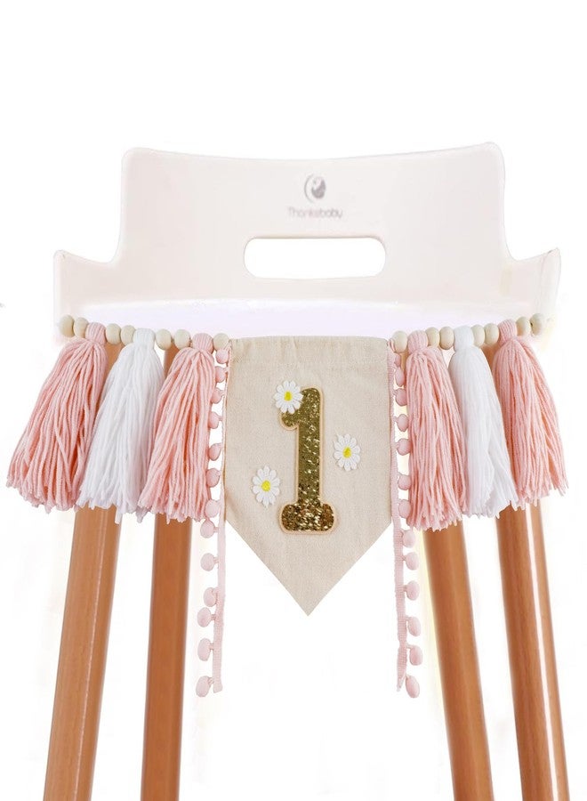 Fellibay 1st Birthday High Chair Banner, Girl Butterfly Pink and Purple Tassel, Fairy First Birthday Party Decoration, 1st Birthday Banner for Girls Sweet 1st Banner High Chair Party Decor (Style C) - Image 1
