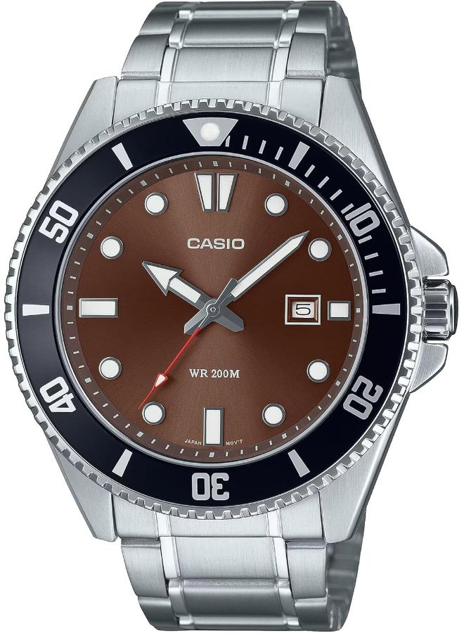 CASIO Men's Brown Dial Stainless Steel Diver Watch  MDV-107D-5AVDF - Image 1