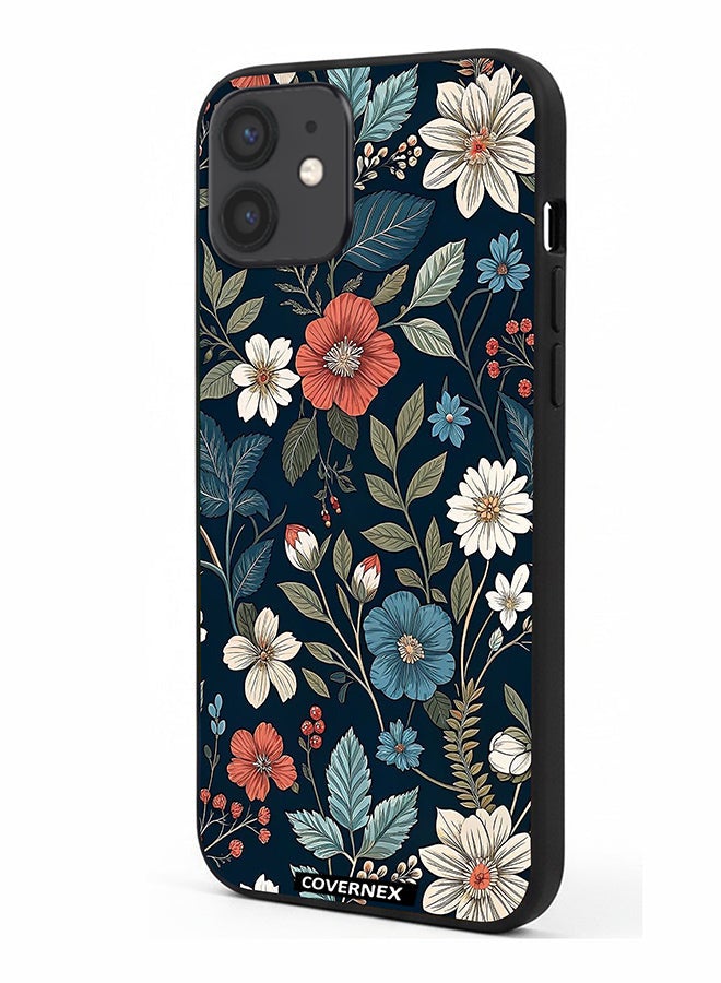Covernex Apple iPhone 12 Protective Case Cover Printed Featuring Deep Forest Botanical and Wildflower - Image 1