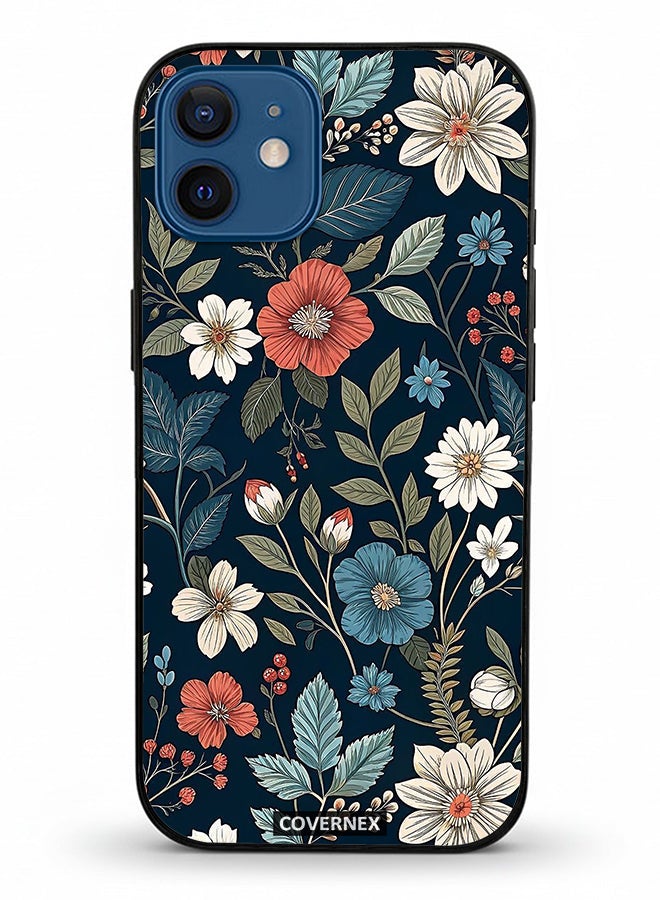 Covernex Apple iPhone 12 Protective Case Cover Printed Featuring Deep Forest Botanical and Wildflower - Image 2