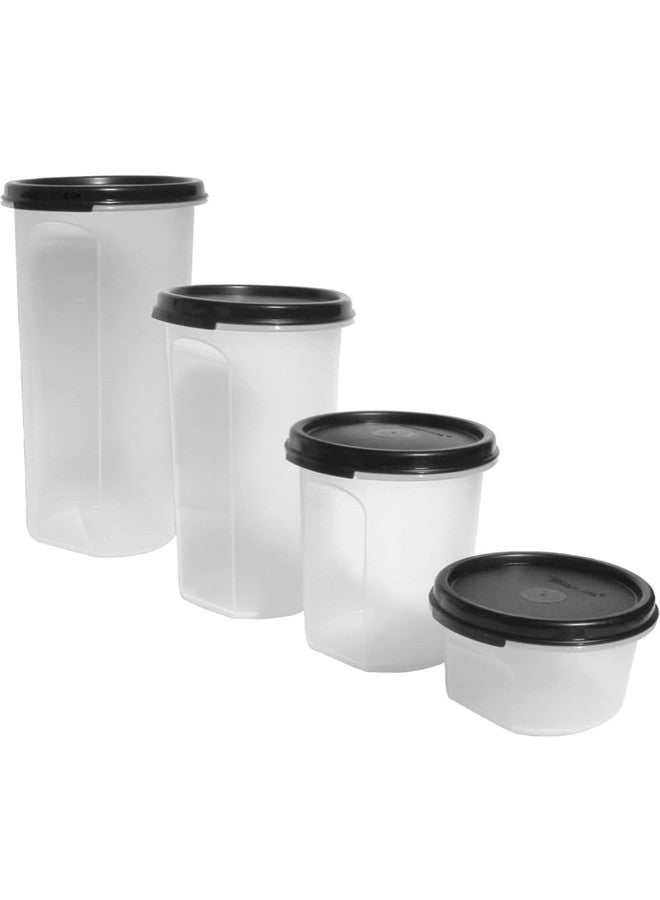 Tupperware Modular Mates Round Containers Set of 4 Sizes Black Seals - Image 1