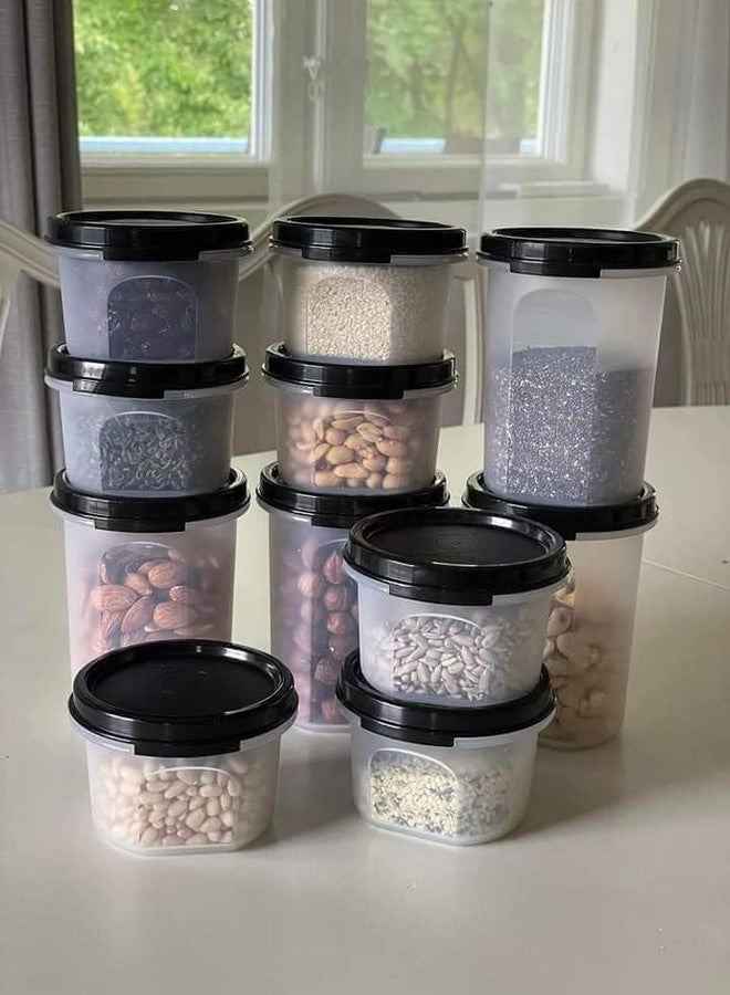 Tupperware Modular Mates Round Containers Set of 4 Sizes Black Seals - Image 3