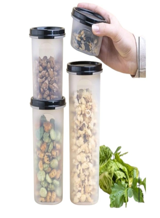 Tupperware Modular Mates Round Containers Set of 4 Sizes Black Seals - Image 2