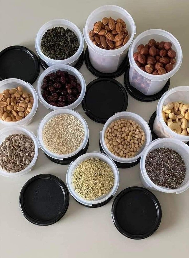 Tupperware Modular Mates Round Containers Set of 4 Sizes Black Seals - Image 4