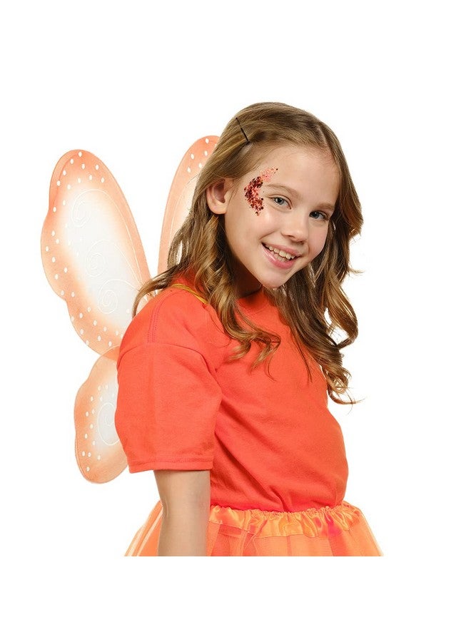 Funcredible Monarch Butterfly Wings ; Orange Fairy Wings With Chunky Glitter Set ; Butterfly Costume Accessories ; Halloween Cosplay Party Favors For Women And Kids - Image 5