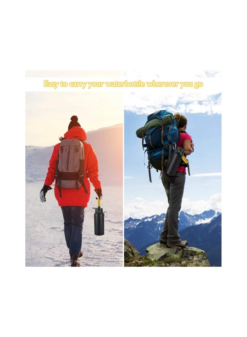 Y&D Sunflower Water Bottle Handle, for Hydro Flask and Other Wide Mouth Bottles, Accessories with Fire Starter Compass Safety Ring Carabiner Paracord Strap Carrier 12oz to 64oz  - Image 5