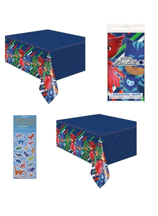 Unique Pj Masks Birthday Party Supplies Decoration Bundle Pack Includes Plastic Table Covers 2 Pack - Image 1
