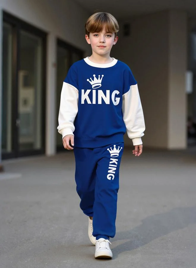 Take Two Take Two Teens Color Block Graphic Sweatshirt and Joggers Set