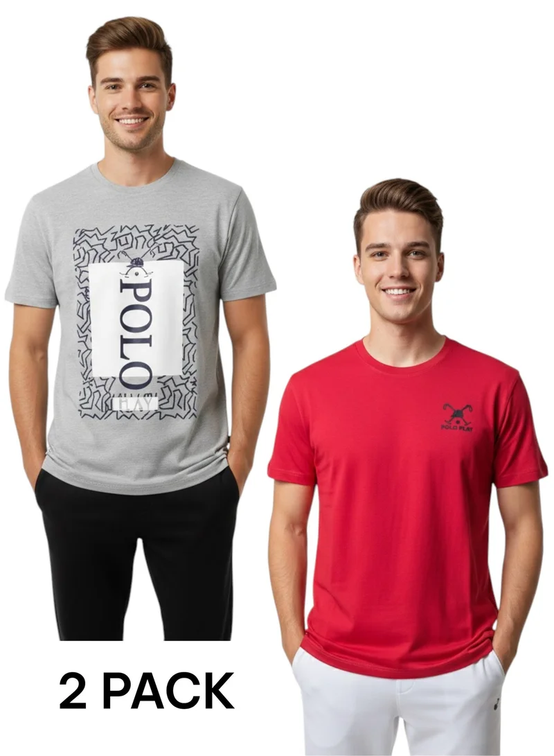 بولو بلاي  Men’s Graphic T-Shirt-2 pack
