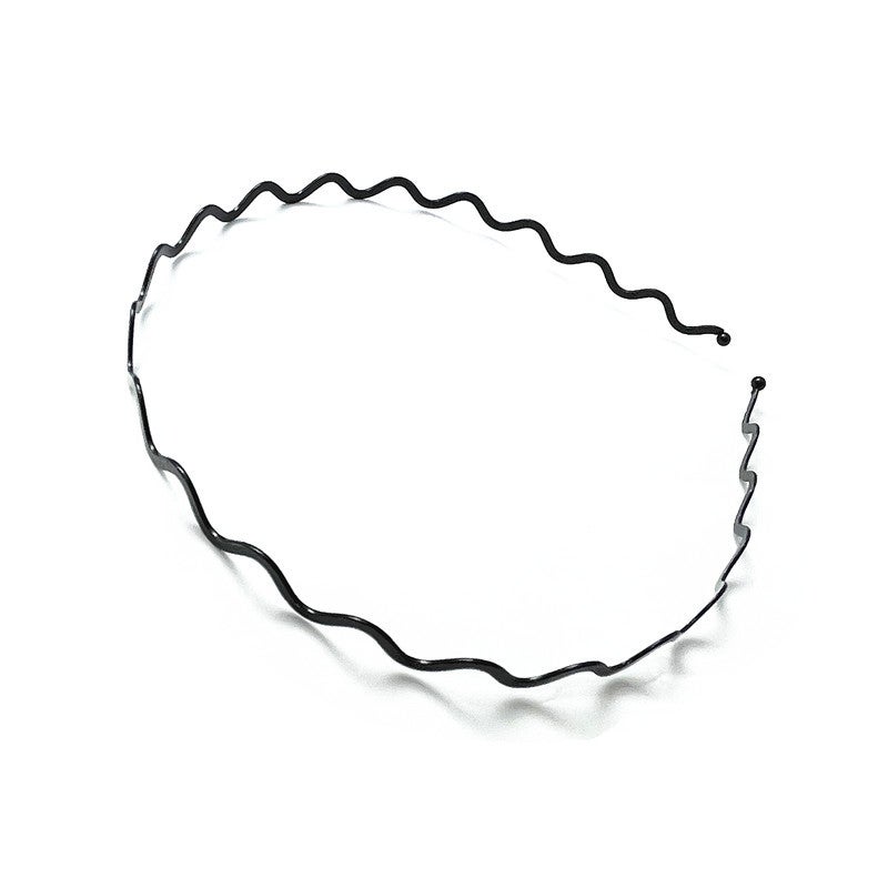 Generic Iron black bottom wave spiral sports head hoop head buckle bath fine hairpin mens and girls universal wash hair hoop wholesale Flat small fine clause [without rubber sleeve]] 