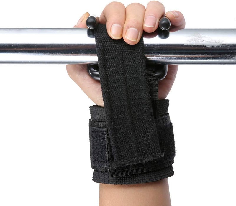 Ikerall Heavy Duty Strap with pro Metal Lifting Steel Hooks Improves Grip for Weightlifting, Powerlifting, Bodybuilding & Deadlift - Neoprene Padded Wrist Wraps Provides Support for Men & Women - Image 3