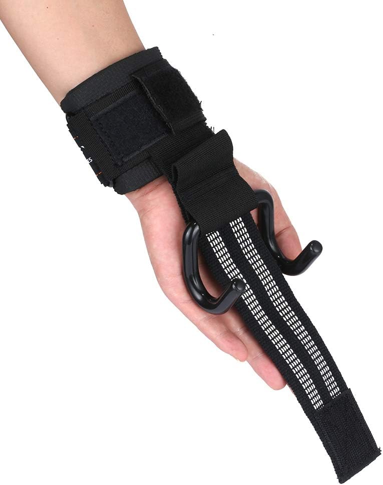 Ikerall Heavy Duty Strap with pro Metal Lifting Steel Hooks Improves Grip for Weightlifting, Powerlifting, Bodybuilding & Deadlift - Neoprene Padded Wrist Wraps Provides Support for Men & Women - Image 4